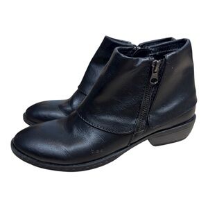 BOC by Born Atlanta Black Faux Leather Double Zip Ankle Booties Size 8.5